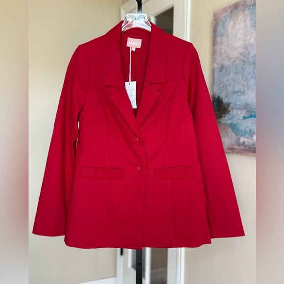 New Show Me Your MuMu Major Blazer in Bright Red Women’s size Small Stretch - Picture 4 of 8